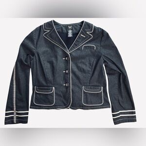 Work to Weekend La Rochelle Indigo Stretch Denim Blazer Jacket | Women’s Size 12